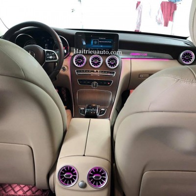 Cửa gió Turbine đèn LED theo xe Mercedes C200 