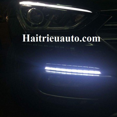 độ đèn led gầm cho xe santafe 2017