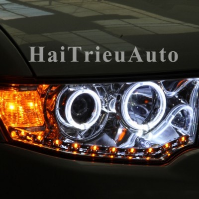 Đèn pha PAZERO SPORT độ Vòng Angel eyes