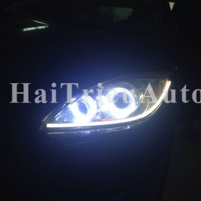 Đèn pha mazda 3 2013 độ Vòng Angel eyes và led