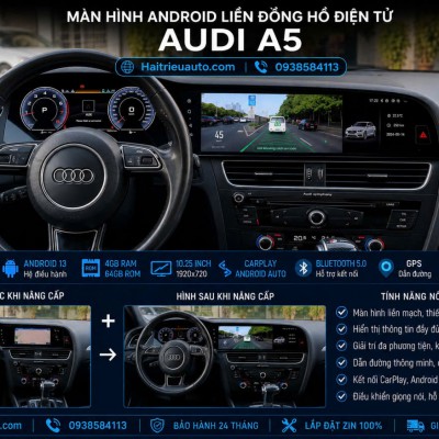 M&agrave;n h&igrave;nh android liền đồng hồ điện tử xe Audi A5