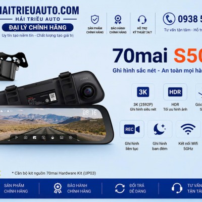 Camera H&agrave;nh Tr&igrave;nh Gương Chiếu Hậu Xiaomi 70mai S500