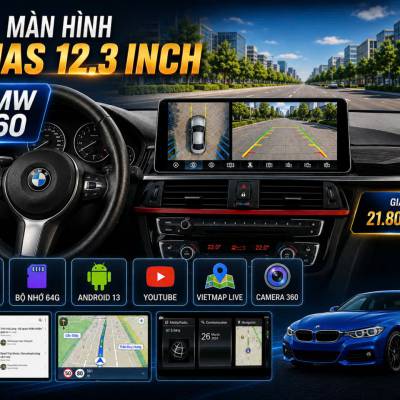 M&agrave;n h&igrave;nh android Omas 12.3inch 360 xe BMW