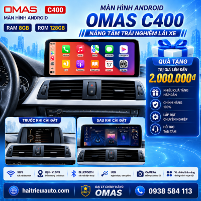 M&agrave;n h&igrave;nh anhdroid Omas C400 xe BMW