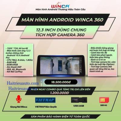 Màn hình android Winca 12.3in +360 dùng chung