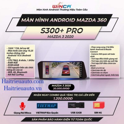Màn hình android S300 +360 mazda 3 2020