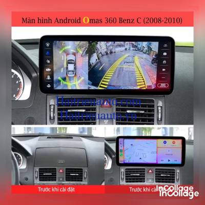 màn hình android Omas 360 xe mercedes C 2008-2010