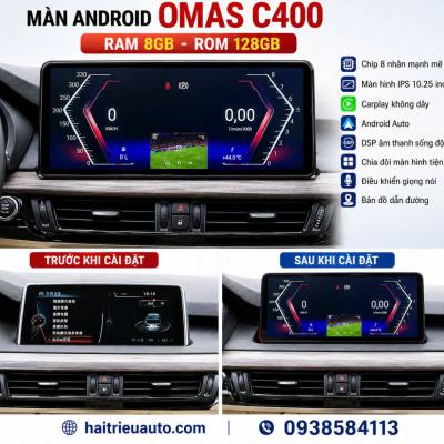 M&agrave;n h&igrave;nh android Omas C400 xe BMW X5 2017