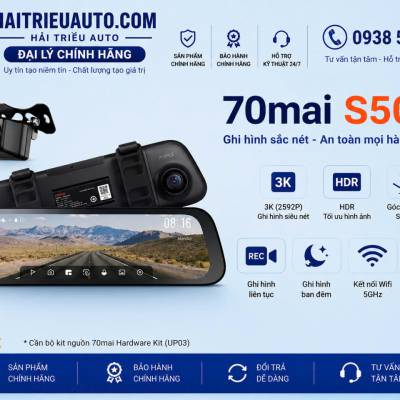 Camera H&agrave;nh Tr&igrave;nh Gương Chiếu Hậu Xiaomi 70mai S500