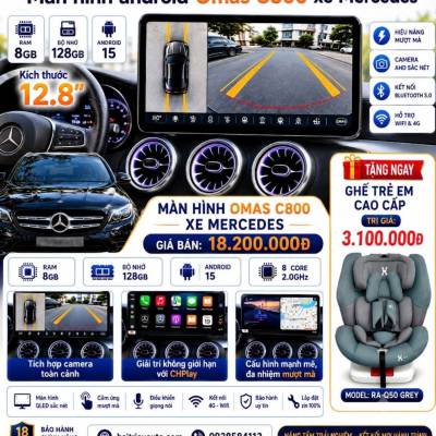 M&agrave;n h&igrave;nh android Omas C800 xe Mercedes