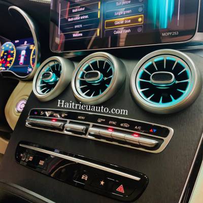 Cửa gió Turbine đèn LED cho xe Mercedes GLC 300 2020