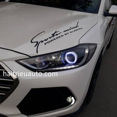 độ đèn led tròn cho xe Elantra 