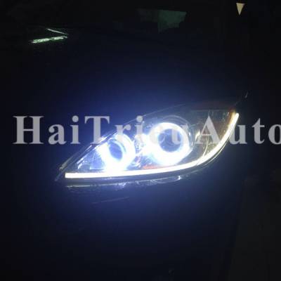 Đèn pha mazda 3 2013 độ Vòng Angel eyes và led