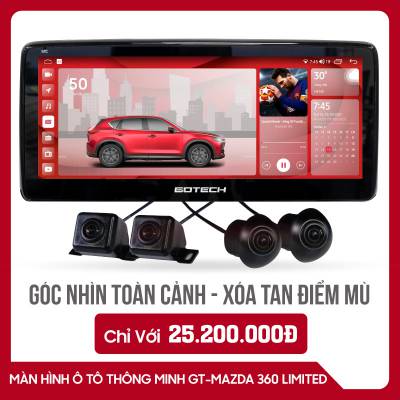 màn hình android gotech mazda 360 limited