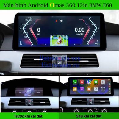 Màn hình android Omas 12in xe BMW E60 